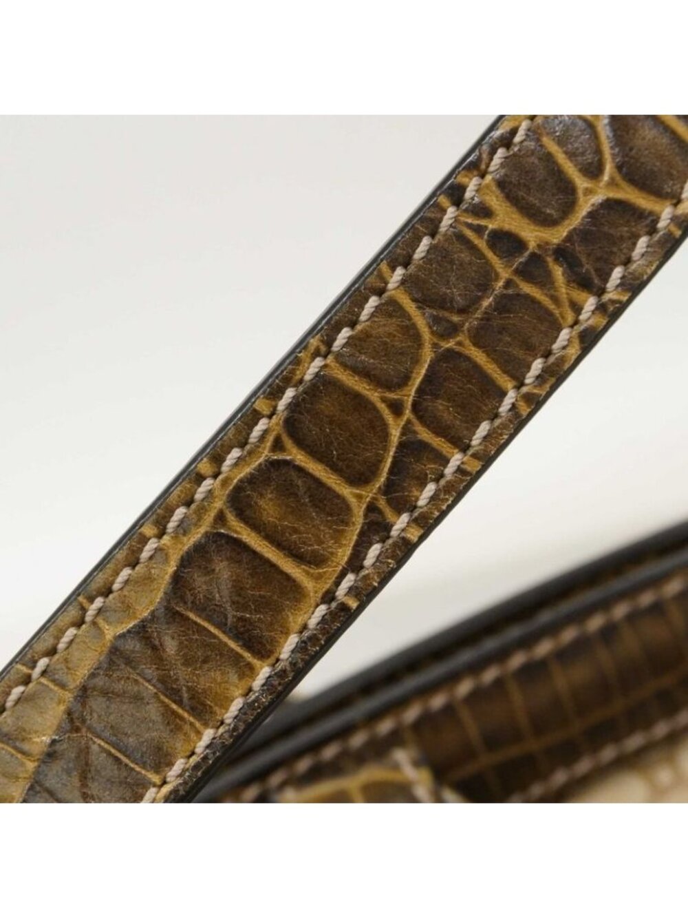 Celine Handbag Macadam Nylon Canvas Beige Champagne Gold - Picture 9 of 10